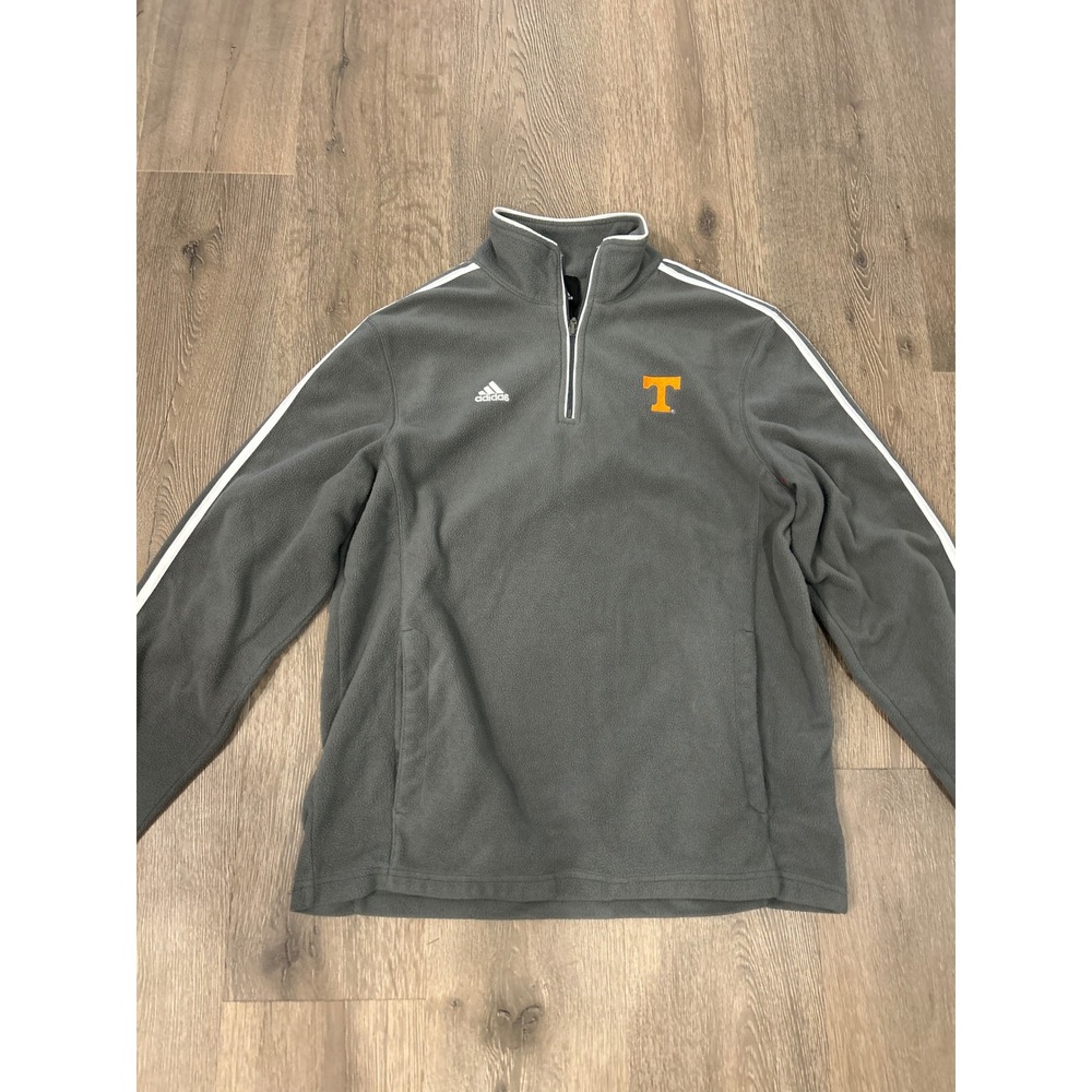 Adidas Mens Tennessee Volunteers Quarter Zip Fleece Pullover Gray Large NCAA - Picture 2 of 9